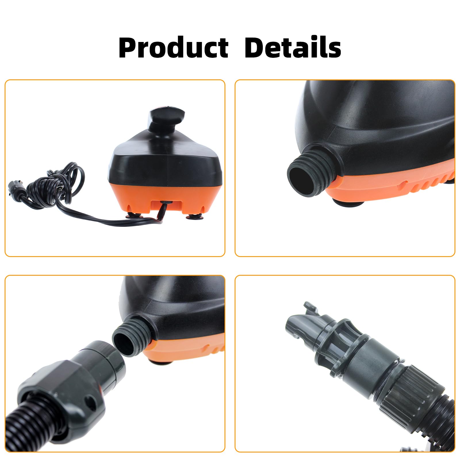 12V SUP Electric Air Pump with LCD Display - Portable High-Pressure Pump for Inflatable Paddle Boards, Boats, Tents & Swimming Pools | Fast Inflation for Outdoor Water Sports & Camping Gear