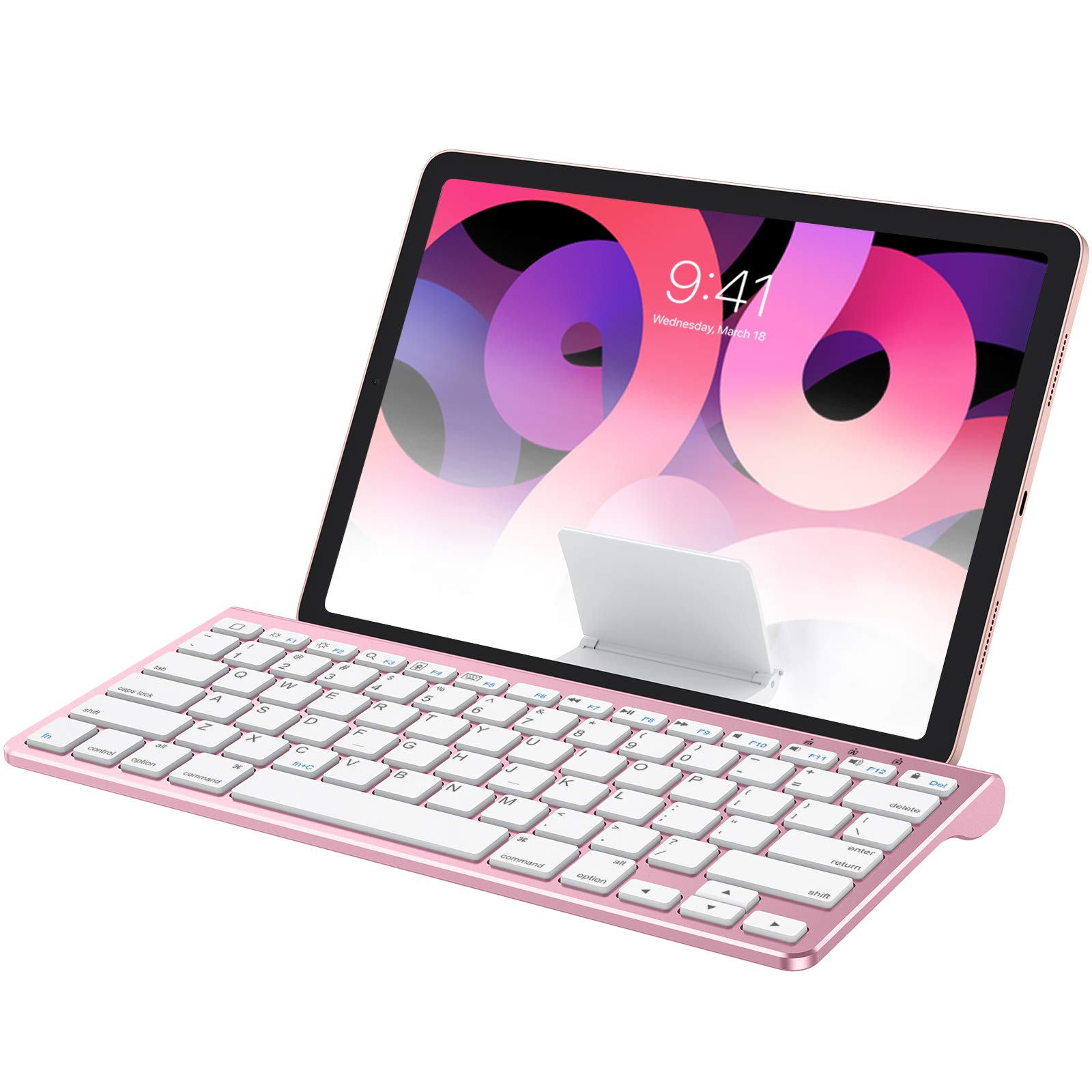 OMOTON Ultra-Slim Bluetooth Keyboard with Sliding Stand - Compatible with iPad 9th/8th Gen 10.2
