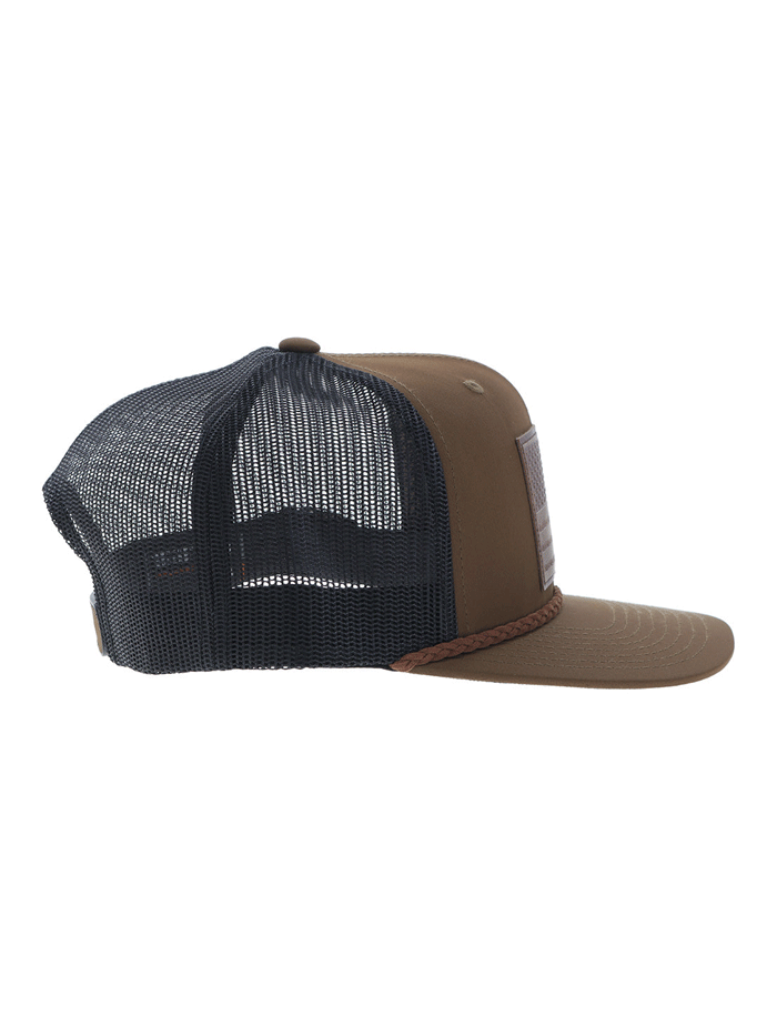 Hooey 2510T BRBK Liberty Roper 6-Panel Trucker Hat with Leather Patch - Brown Western Style Baseball Cap for Men - Perfect for Rodeo, Outdoor Adventures & Casual Wear