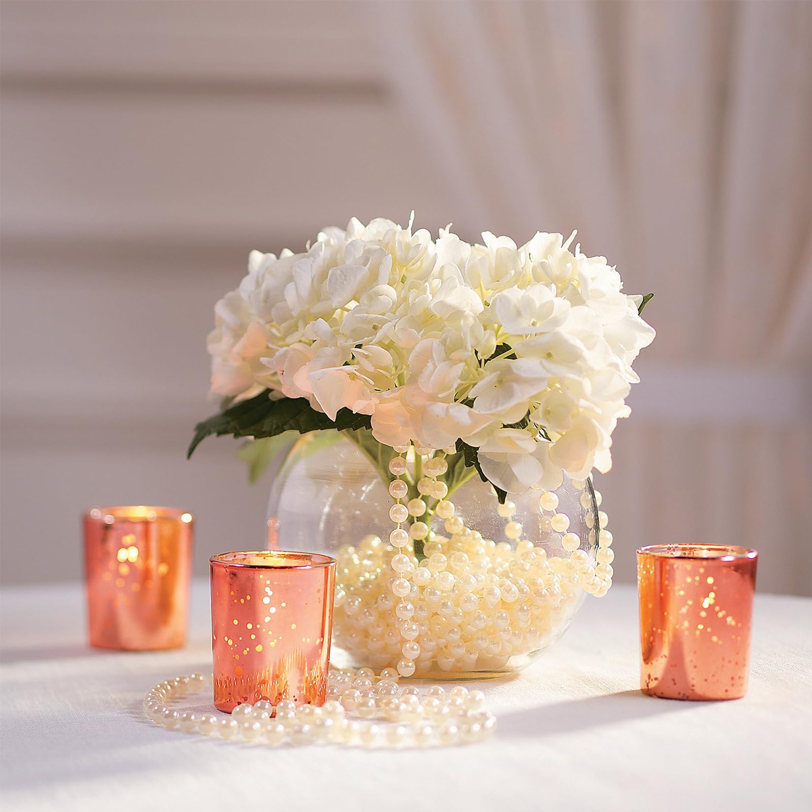 Copper Mercury Glass Votive Candle Holders - Set of 12 Elegant Wedding Centerpieces for Table Decor, Home Decor, and Special Events - Perfect for Romantic Ambiance, Dinner Parties, and Holiday Celebrations