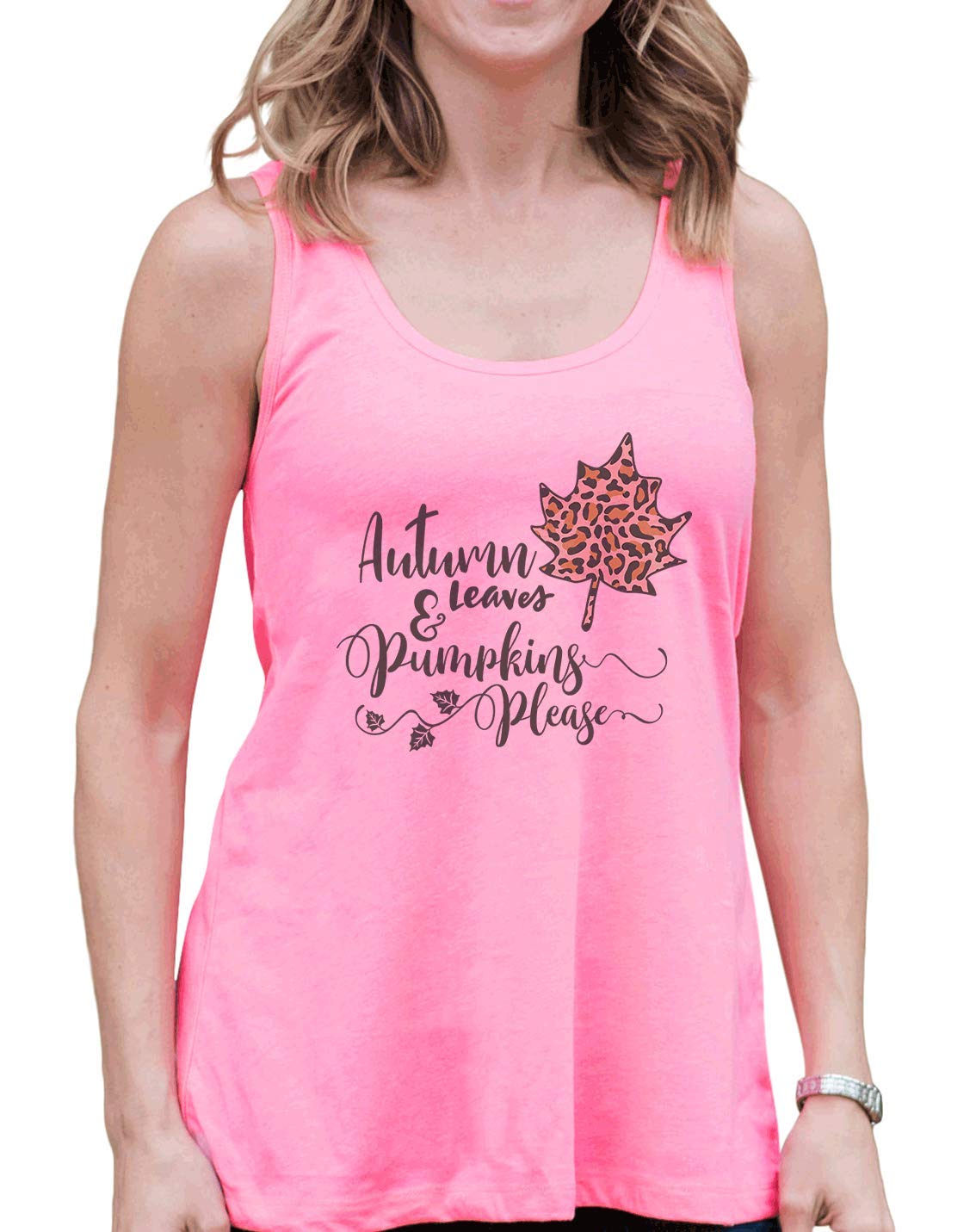 7 ate 9 Apparel Women's Autumn Leaves & Pumpkins Graphic T-Shirt | Fall Fashion Casual Tee for Pumpkin Patch, Thanksgiving & Cozy Seasonal Outfits