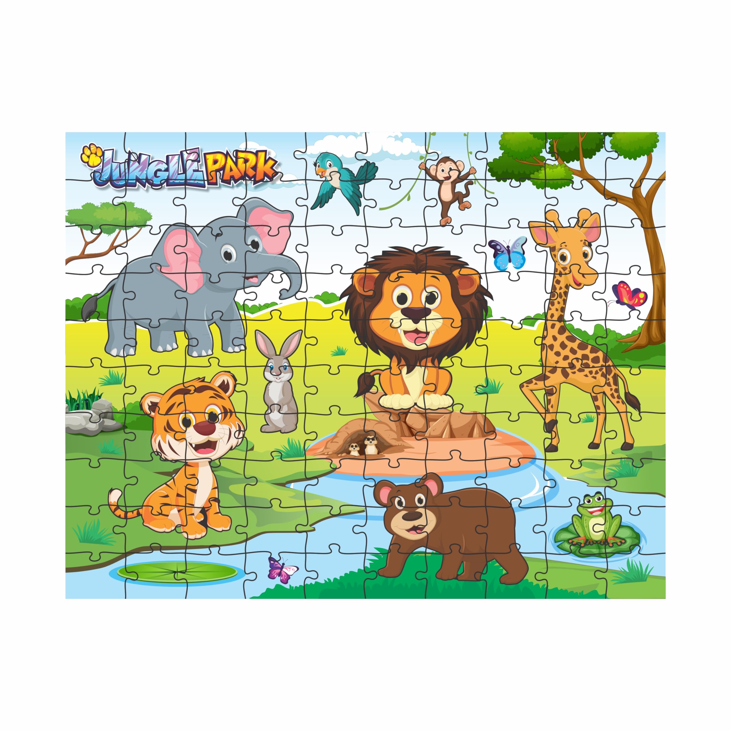 Ankit Toys & Games Jungle Park Jigsaw Puzzle for Kids Ages 6+ – Educational Animal Puzzle with Vibrant Illustrations to Develop Problem-Solving & Spatial Skills | Perfect for Solo Play, Family Game Night & Classroom Learning Activities