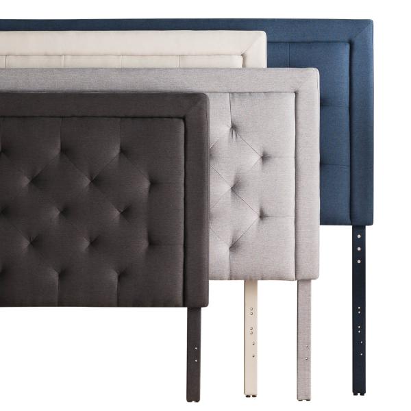 Malouf Hennessey Upholstered Headboard - Queen Size Bed Frame Headboard with Adjustable Height, Modern Bedroom Decor for Home & Hotel Use