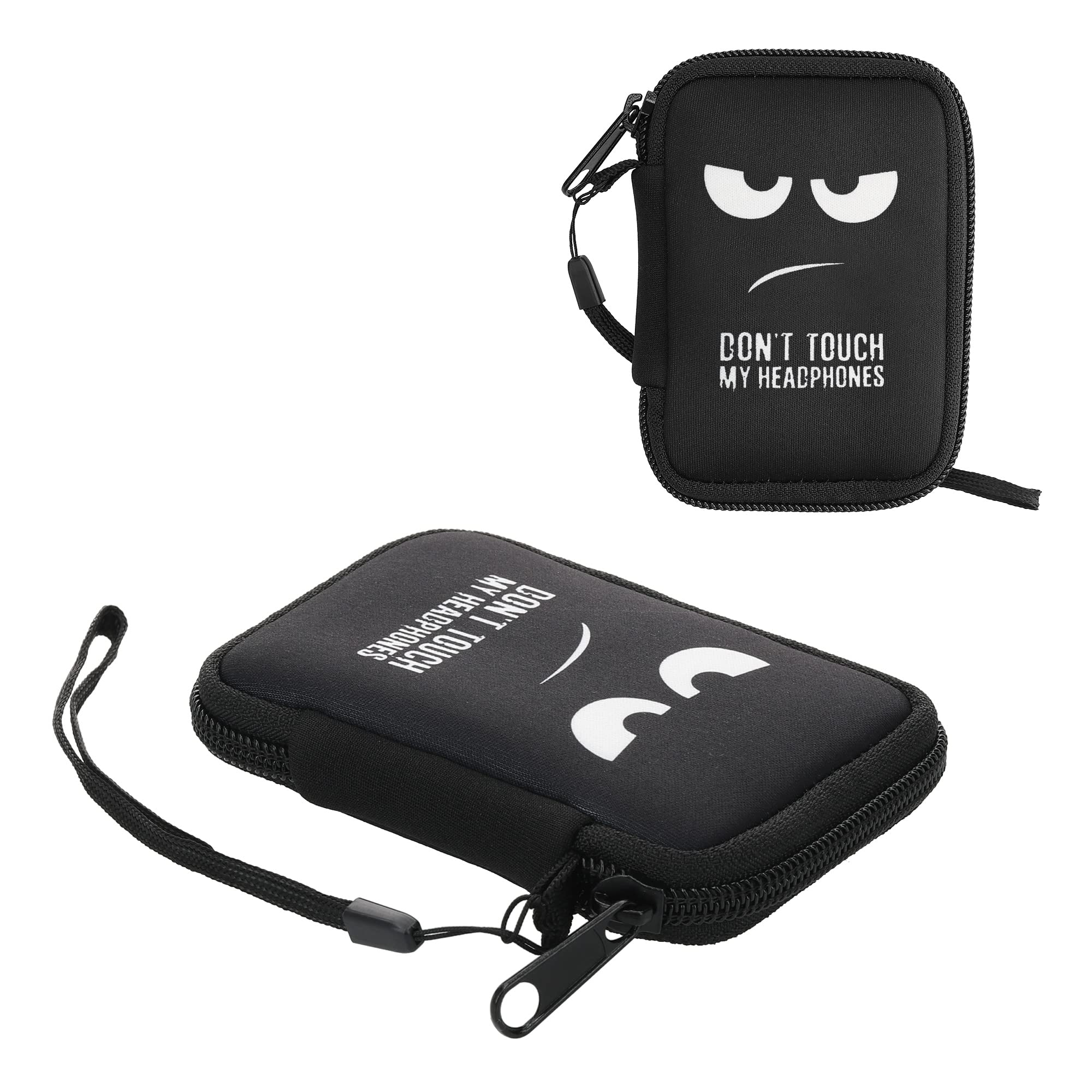 kwmobile Neoprene Protective Case for in-Ear Headphones - 2.3 x 3.5 inch (6 x 9 cm) Zippered Storage Pouch - Keep Your Headphones Safe and Organized - Perfect for Travel, Gym & Daily Use