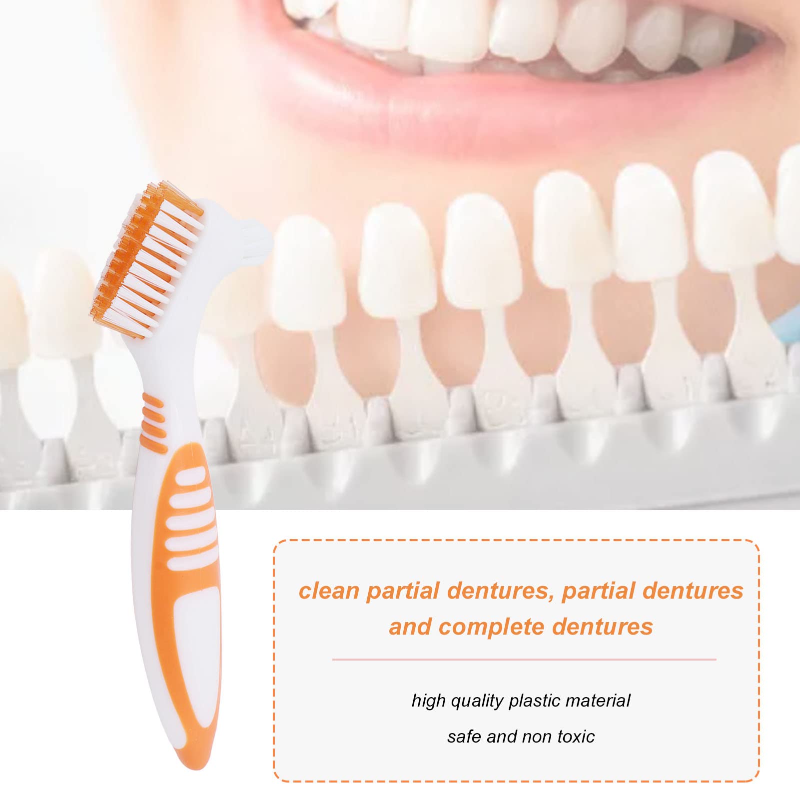 Premium Denture Cleaning Brush Set - Gentle False Teeth Cleaner & Denture Care Kit for Daily Oral Hygiene | Ideal for Dentures, Partials & Dental Appliances at Home or Travel