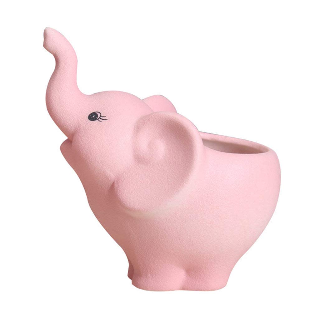 ABOOFAN Mini Ceramic Elephant Succulent Planter - Glazed Animal Flower Pot for Cactus, Bonsai & Office Decor | Creative Home & Desk Plant Vase