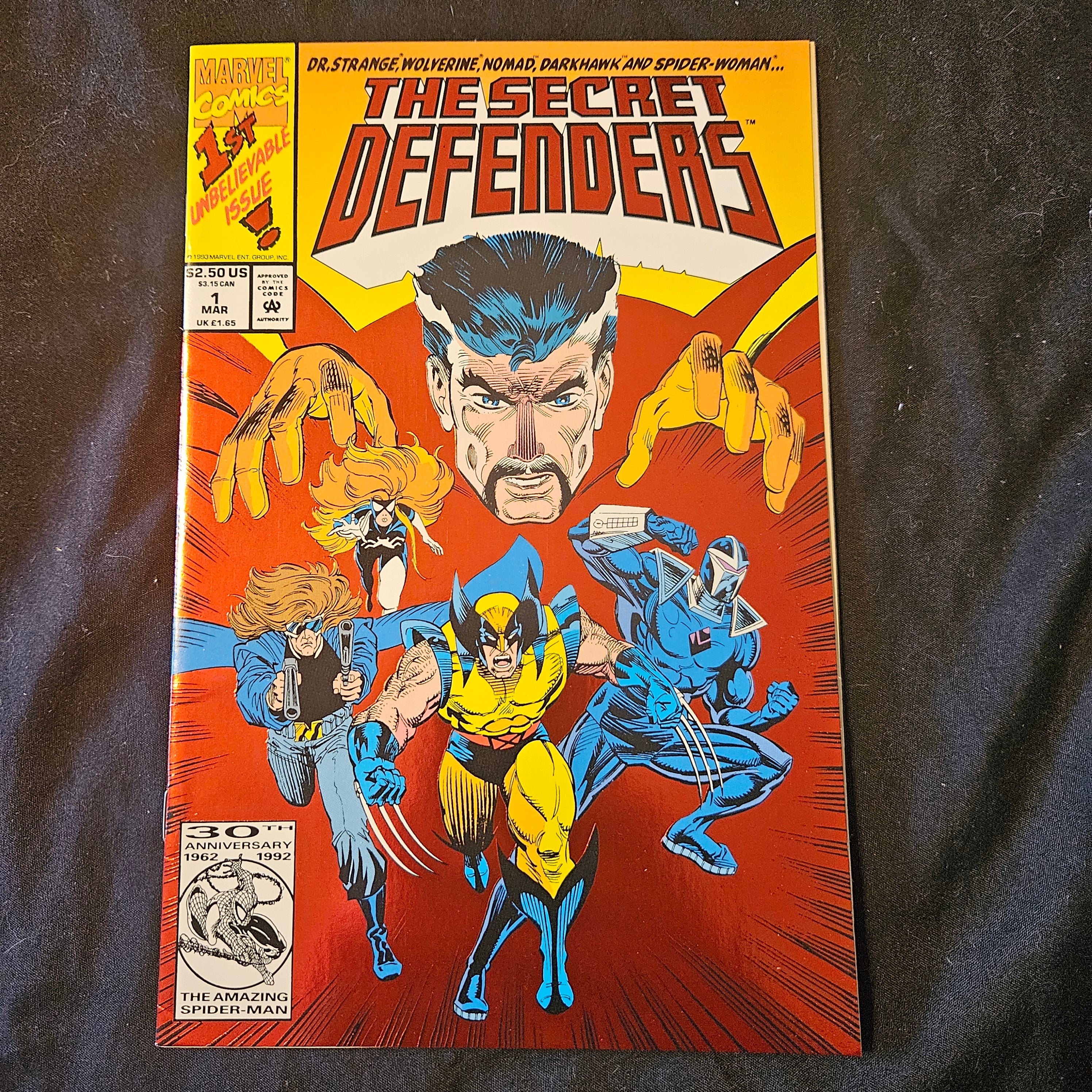 Marvel Comics The Secret Defenders #1 (March 1993) - Red Foil Cover - 1st Appearance of Zodiak - Rare Collectible Comic Book for Marvel Fans & Comic Collectors