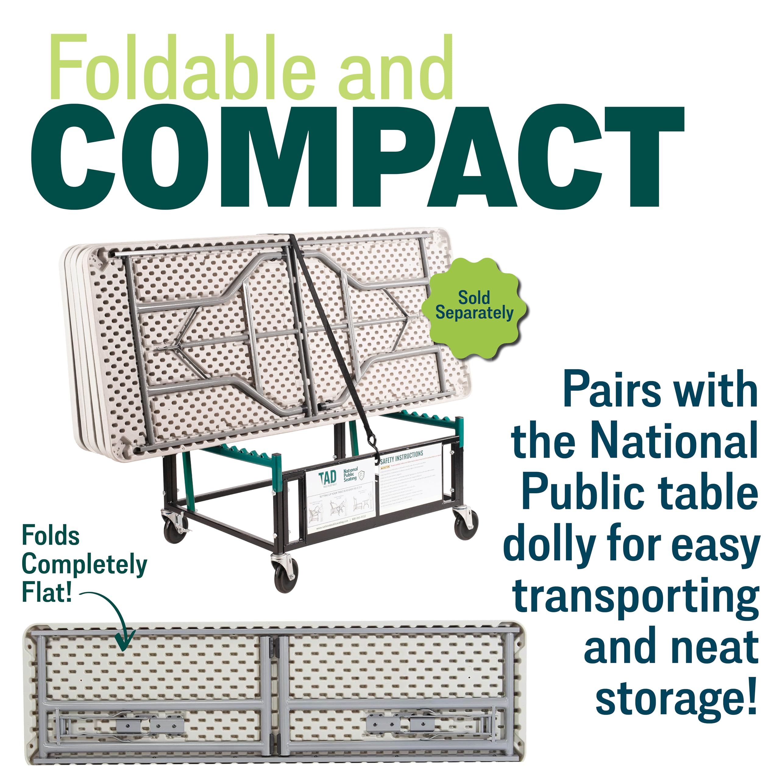 National Public Seating 18x60 Inch Heavy Duty Folding Table - Portable Lightweight Conference Table for Office, Seminar, Training Room - Indoor Outdoor Use - Speckled Gray Finish | Perfect for Business Meetings, Classroom Activities & Outdoor Events