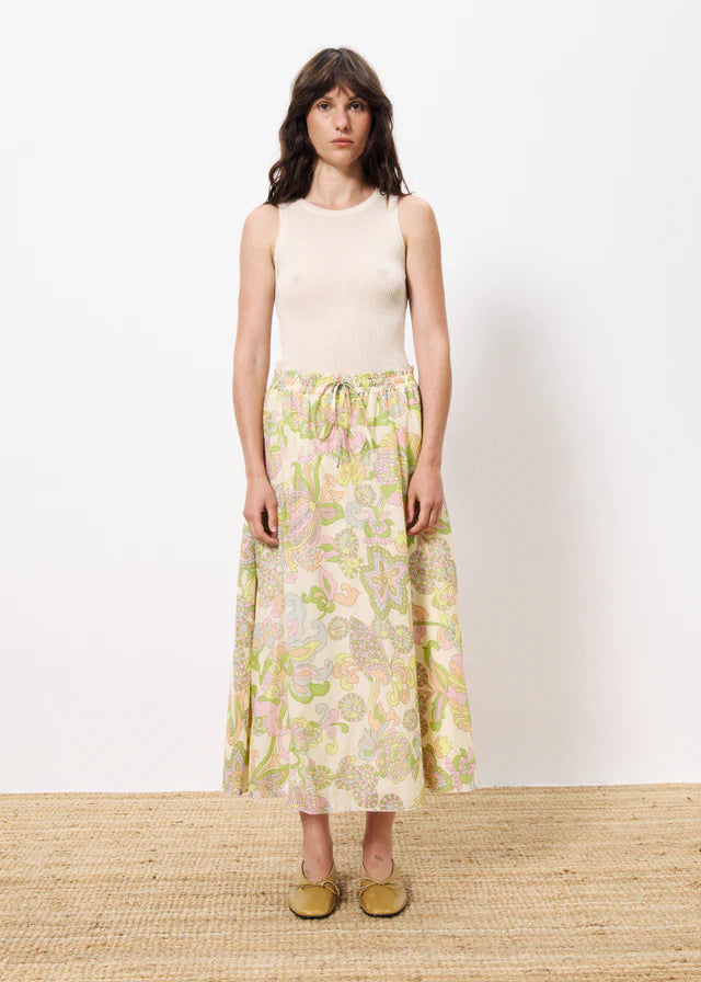 Indrany Women's Midi Skirt - Flowy A-Line Skirt in Beige & Pastel Colors | Perfect for Office Wear, Casual Outfits & Spring Summer Fashion