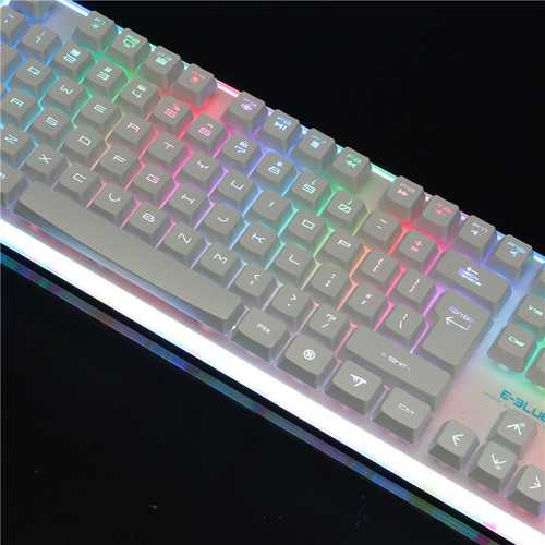 E BLUE K725 104-Key RGB Backlit Mechanical Gaming Keyboard with 7 Color Modes & Adjustable LED Effects - Perfect for PC Gaming, Esports & Office Work