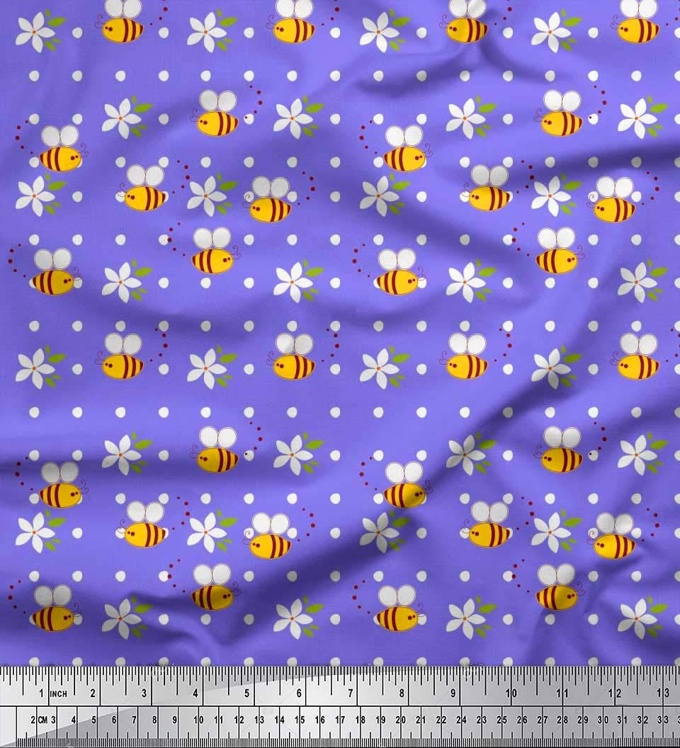 Soimoi Purple Viscose Georgette Fabric - 42