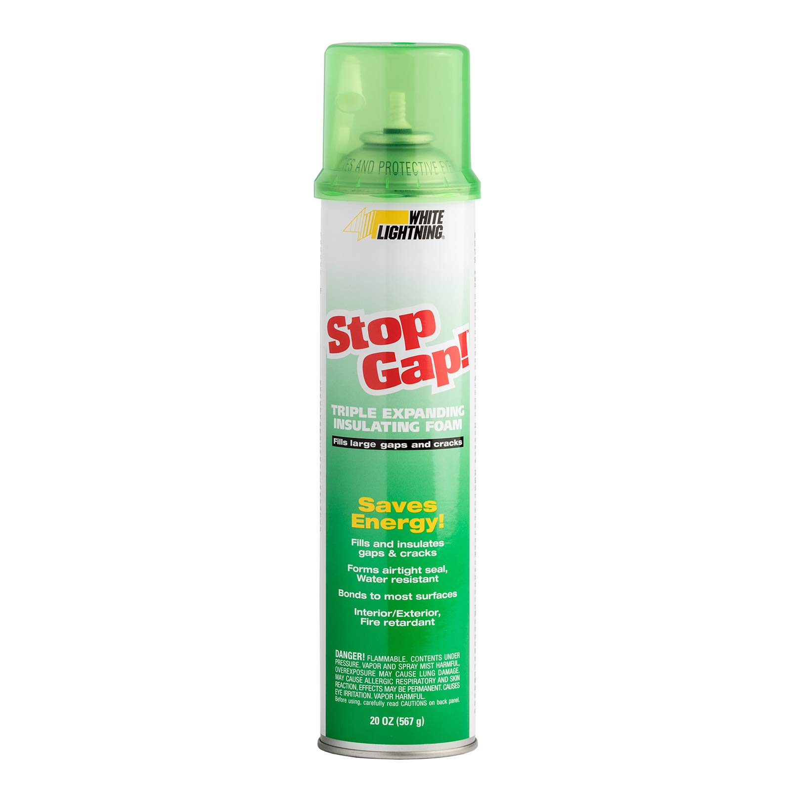 White Lightning WL3333320 Stop Gap! Triple Expanding Insulating Foam Sealant - 20 oz Can for Home & Window Gaps, Cracks & Air Leaks - Weatherproof, Soundproof & Energy Efficient Foam for DIY Projects