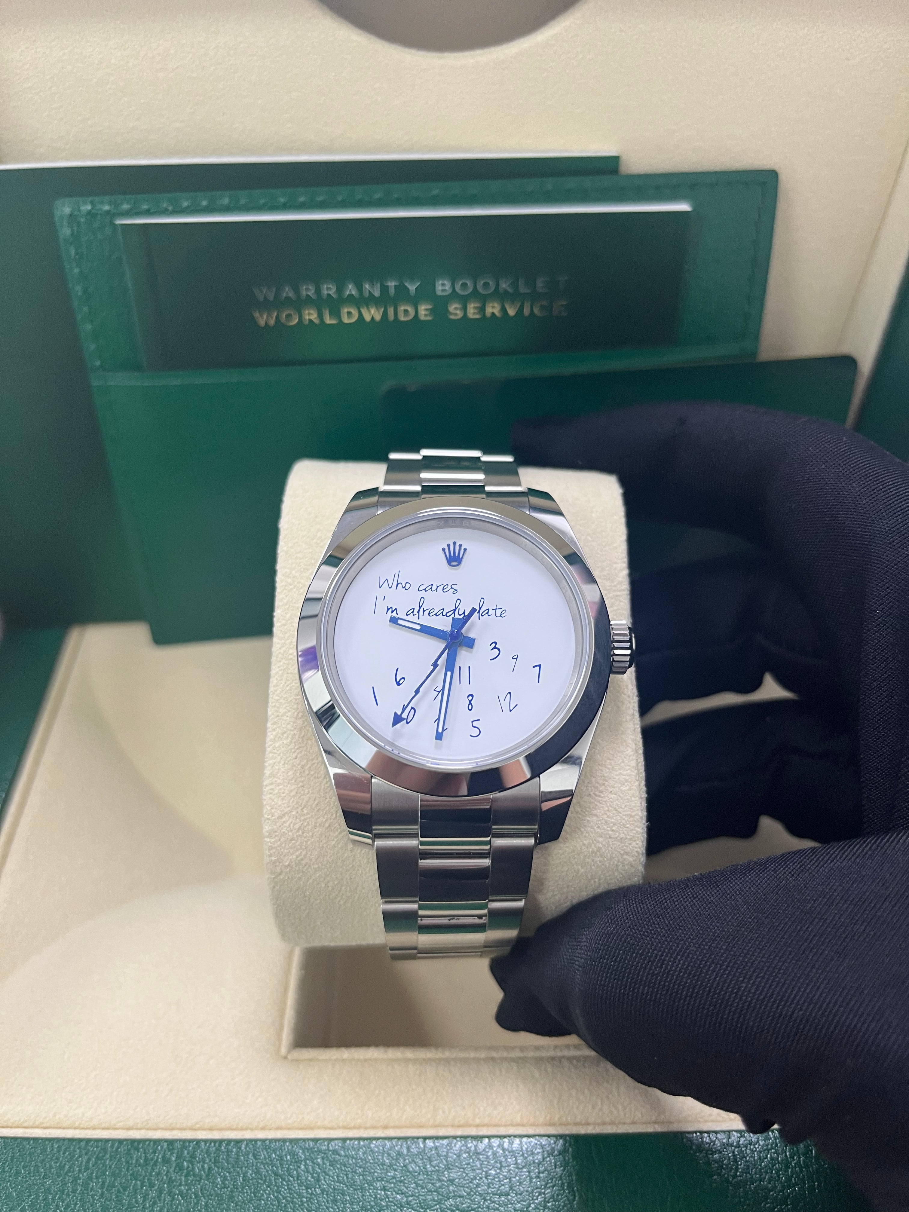 Rolex Steel Milgauss 116400GV Watch with Green Crystal - Custom Made Time Dial for Men, Luxury Sports & Everyday Wear
