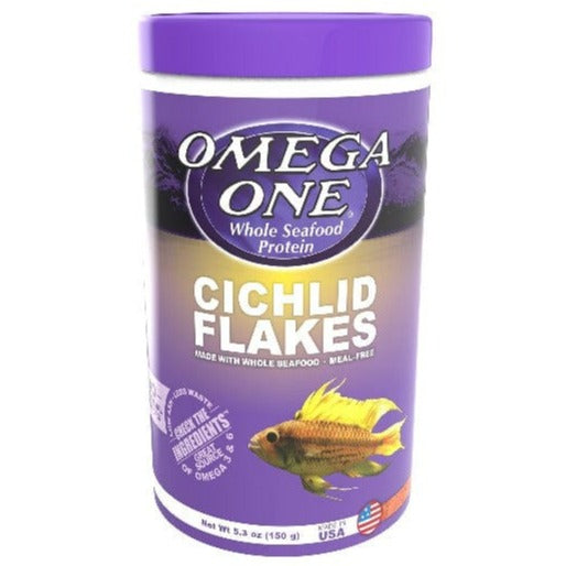 Omega One Cichlid Flakes - Premium Fish Food for African & South American Cichlids | High Protein, Natural Ingredients | Perfect for Aquarium & Tropical Fish Tanks