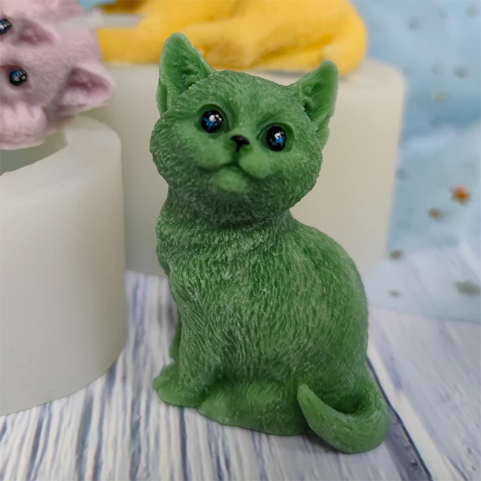 3D Cute Cat Silicone Molds for DIY Crafts - Animal Shape Soap Molds, Handmade Art Supplies by JYEOUX | Perfect for Candle Making, Resin Art, and Baking Decorations