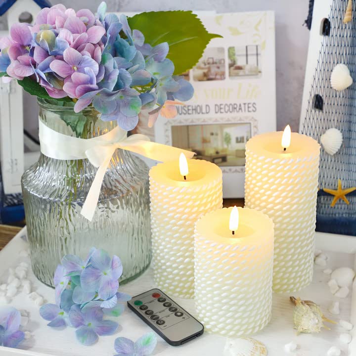 Flameless LED Candles Set of 3 - Remote Control, Real Wax Effect for Home Decor & Gifts