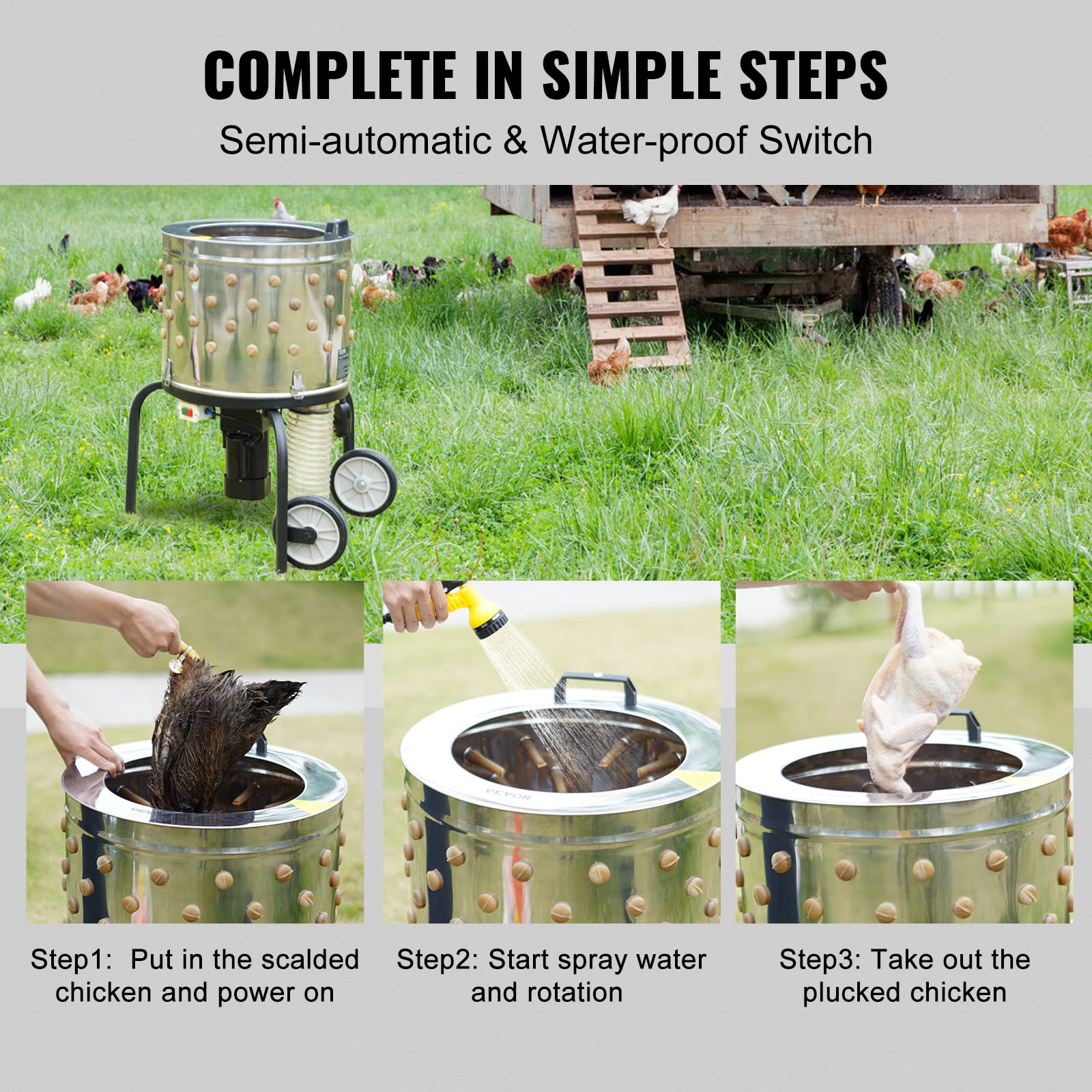 VEVOR Chicken Plucker Machine - 20
