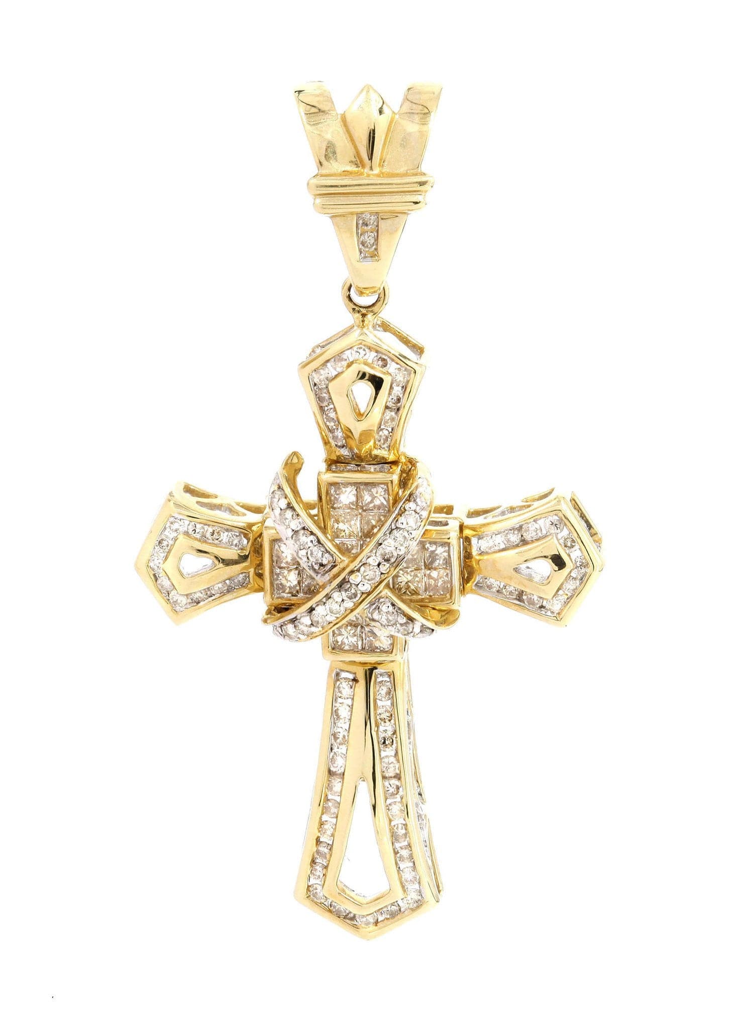 0.97 Carat Diamond Cross Pendant Necklace - 6.47 Grams Solid Gold Jewelry for Women - Perfect for Weddings, Anniversaries & Religious Gifts