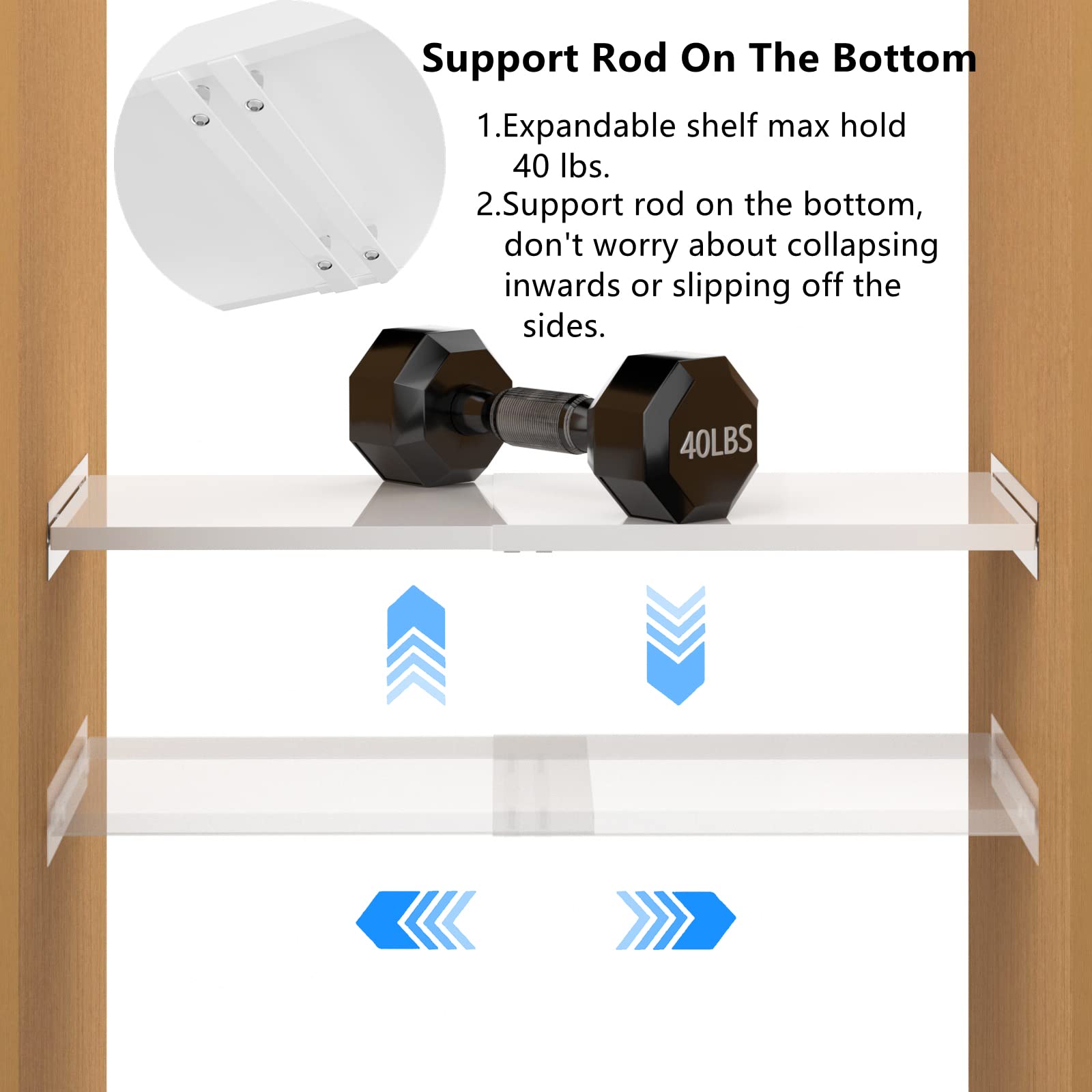 Expandable Closet Organizer Shelves - Adjustable Wardrobe Storage System, DIY Closet Dividers & Separators for Clothes & Accessories (Large, 3-Pack) - Perfect for Bedroom, Walk-in Closet & Dorm Organization