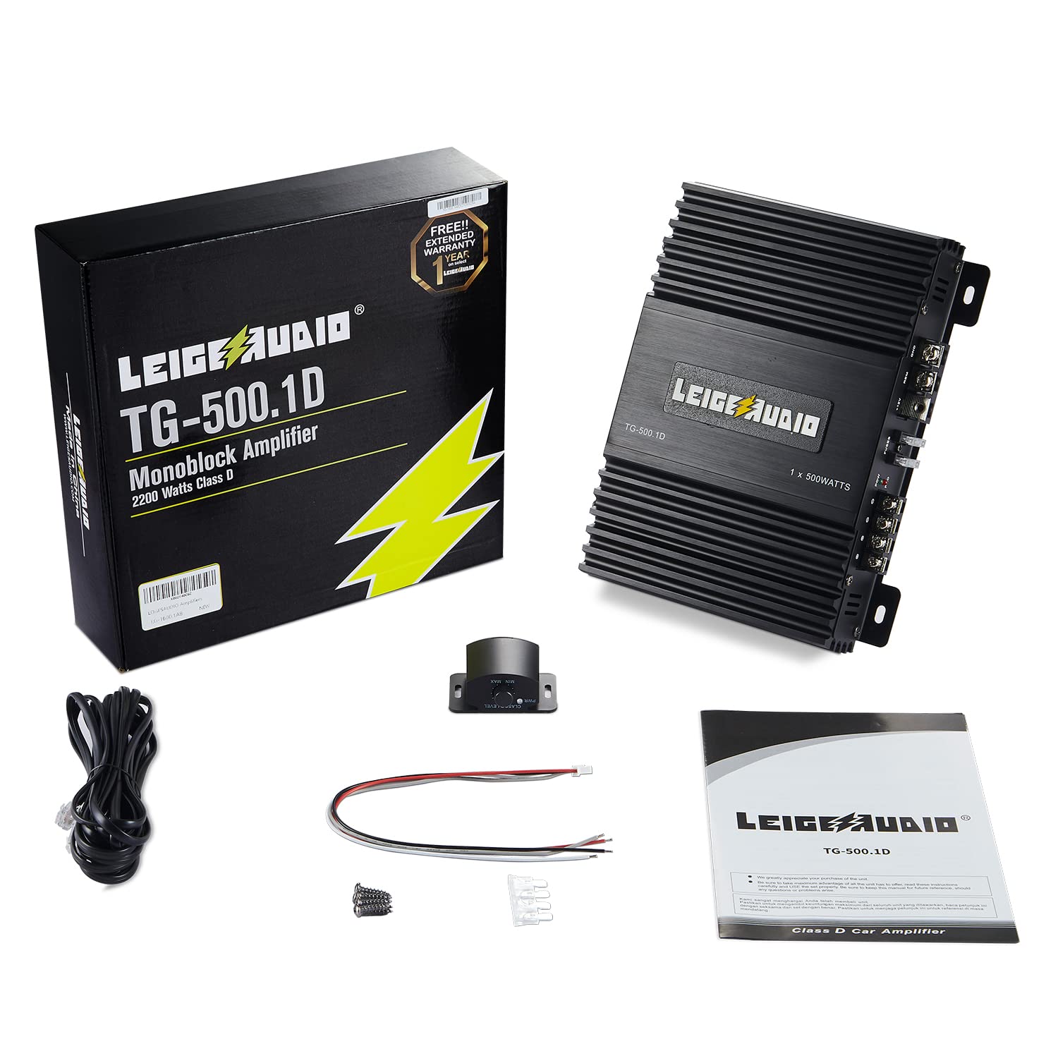 500W Mono Block Class D Amplifier - 1 Ohm Stable Car Subwoofer Amp for Deep Bass | Perfect for Car Audio Systems, Home Theater & DJ Setups