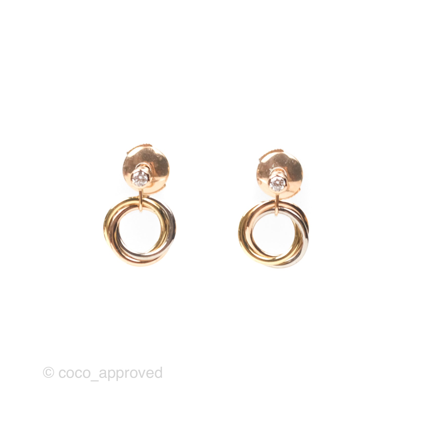 Cartier Trinity Diamond Earrings in White Gold, Yellow Gold & Rose Gold - Luxury Jewelry for Women, Perfect for Weddings, Anniversaries & Special Occasions