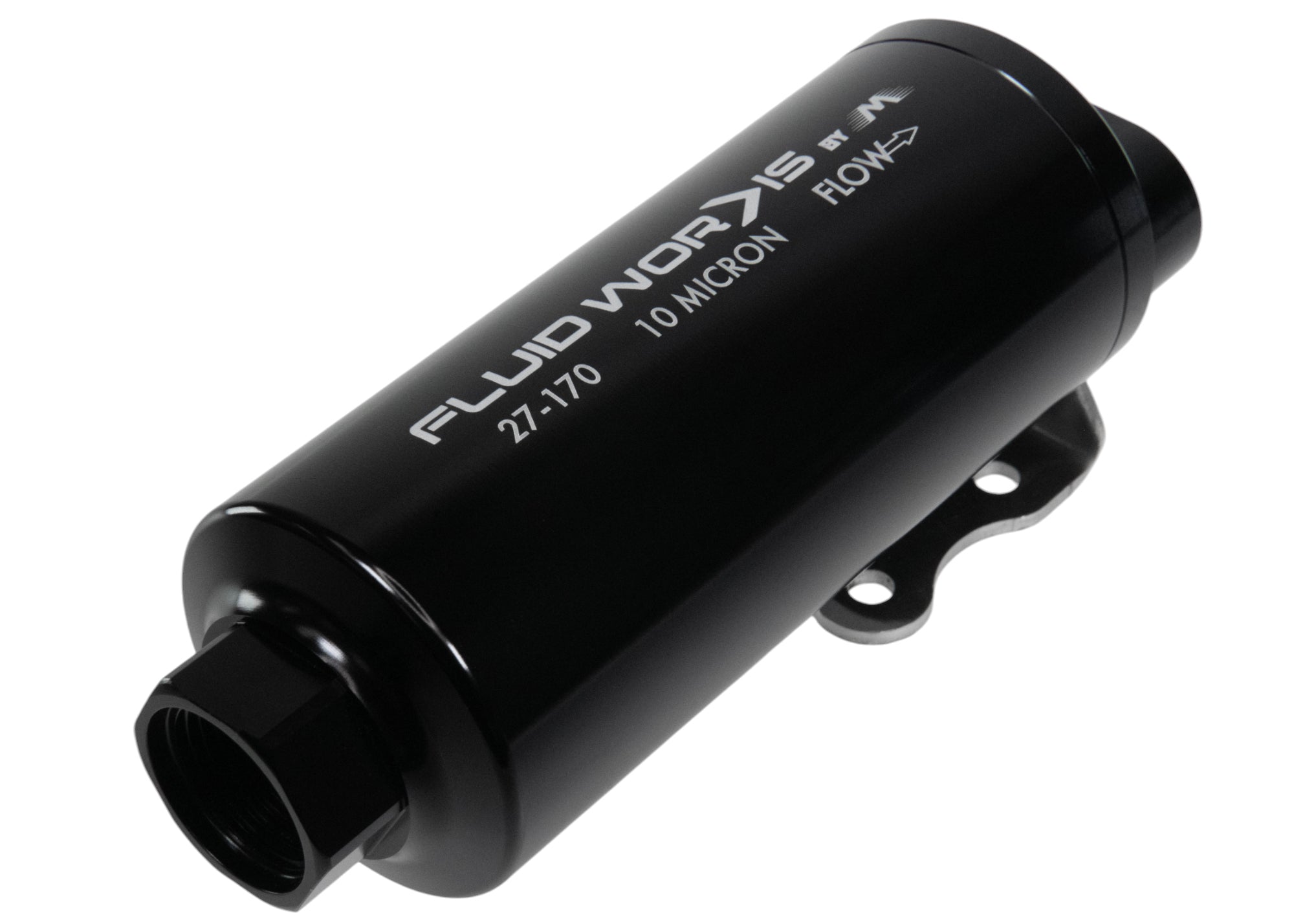 Fluidworks Dual Outlet 12GPM Post Fuel Filter with Mount (10 Micron) 27 170 - Heavy Duty Diesel Fuel Filtration for Trucks, RVs & Marine Engines