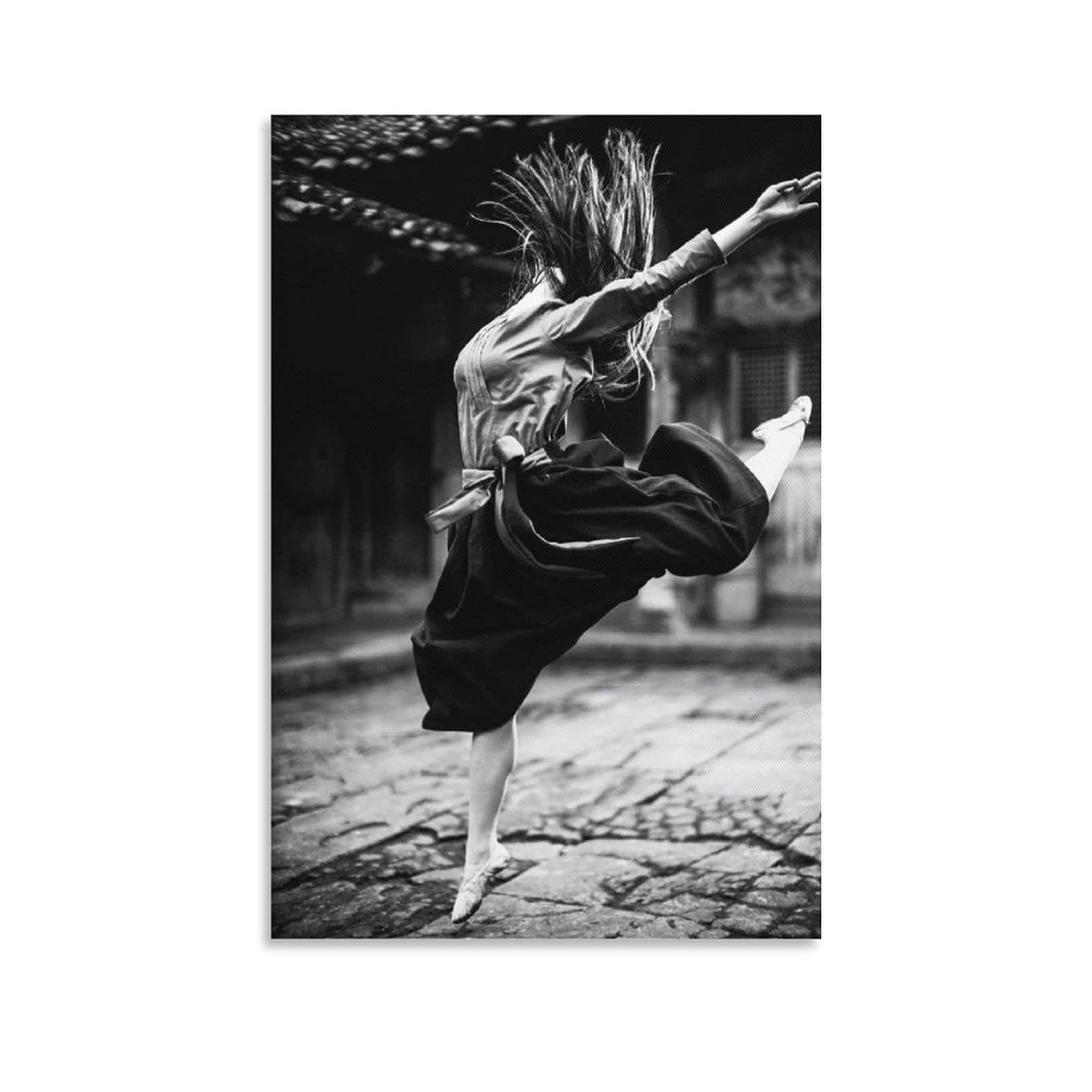 Elegant Ballerina Dance Girl Canvas Painting - 12x18 inch (30x45cm) Wall Art Print for Living Room, Bedroom & Office Decor - Perfect for Ballet Lovers & Home Interior Design