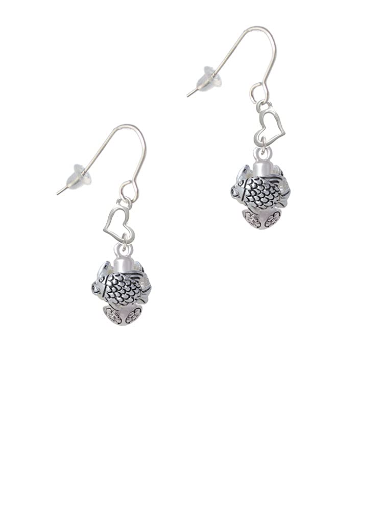 Delight Jewelry Sterling Silver Seaside Spinner Small Heart French Hook Earrings - Perfect for Beach Vacations, Date Nights & Gift Giving