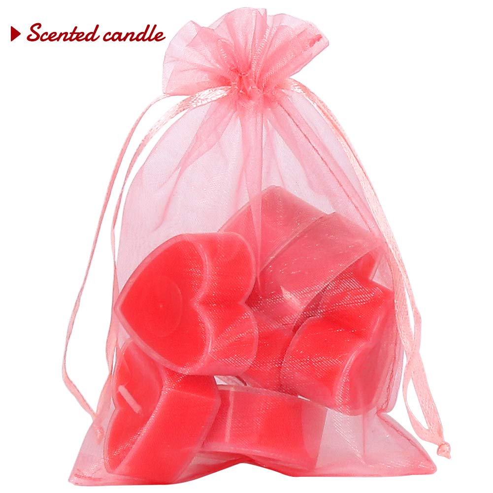 YQL 4x6 Inch Organza Gift Bags - 100PCS Blush Pink Mesh Favor Bags for Jewelry, Wedding Favors, Party Decor & Fruit Protection | Elegant Valentine's Day Gift Packaging