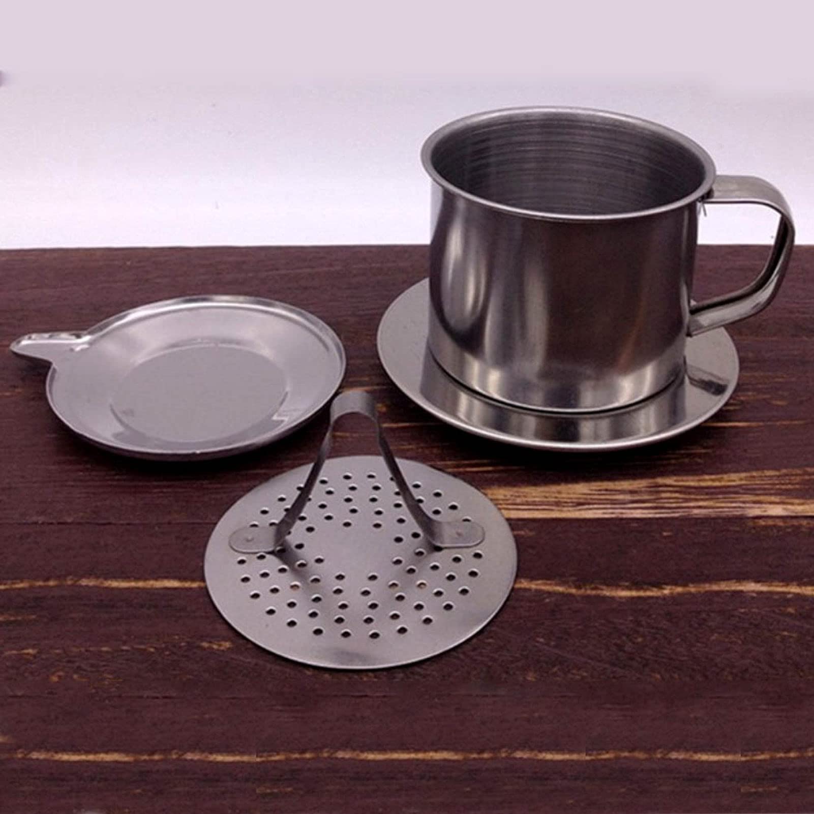 Premium 100ml Vietnamese Style Coffee Dripper Cup - Stainless Steel Coffee Filter Maker & Infuser Pot for Authentic Phin Coffee at Home or Office