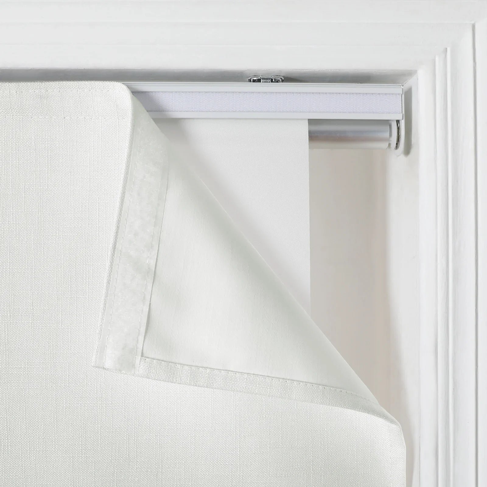Cloe Cotton Blend Cordless Roman Shade - Blackout Window Treatment for Bedroom & Living Room - Plus Size Home Decor