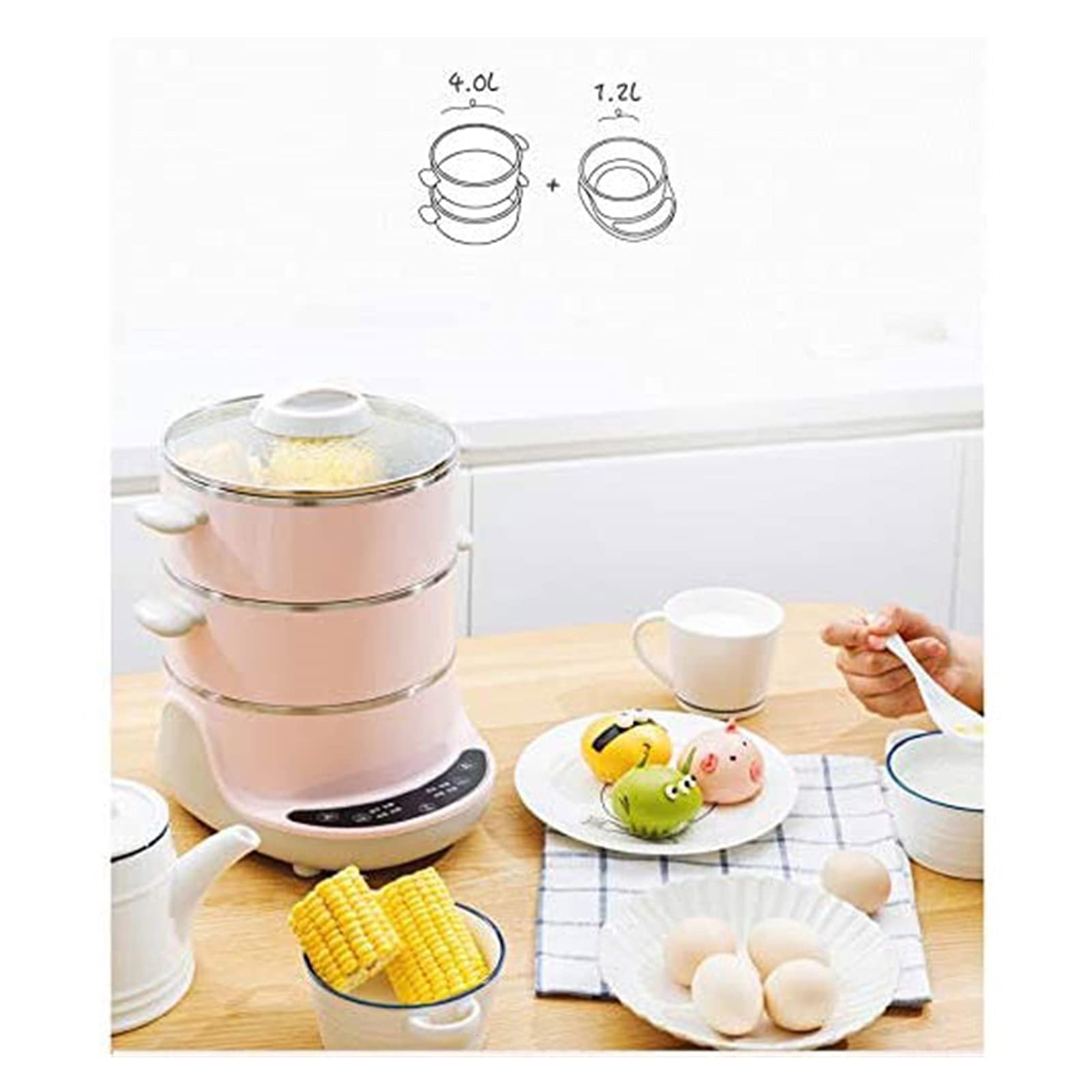 HHWKSJ 4L Electric Hot Pot - Multi-Function Mini Cooker for Noodles, Soup, Porridge, Eggs & Ramen | Keep Warm Function | Overheat & Boil-Dry Protection | Perfect for Dorm, Office, Camping & Small Kitchen Cooking