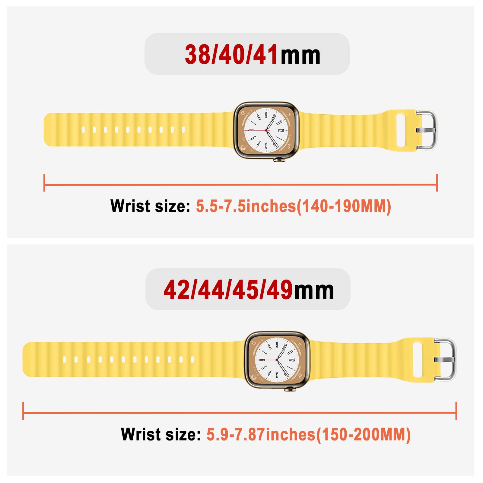 Premium Ocean Band for Apple Watch Ultra/Series 9/8/7/6/5/4/3/2/1 & SE - 49mm 45mm 44mm 42mm 41mm 40mm 38mm Silicone Sport Strap - Breathable Durable Wristband for Men & Women - Perfect for Swimming, Workouts & Outdoor Activities