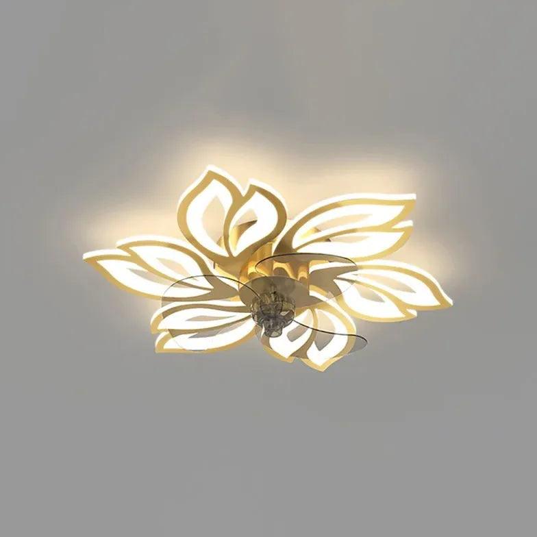 Petal Shape LED Ceiling Fan with Light for Living Room - Modern Stylish Cooling & Lighting Solution for Home, Bedroom, Office