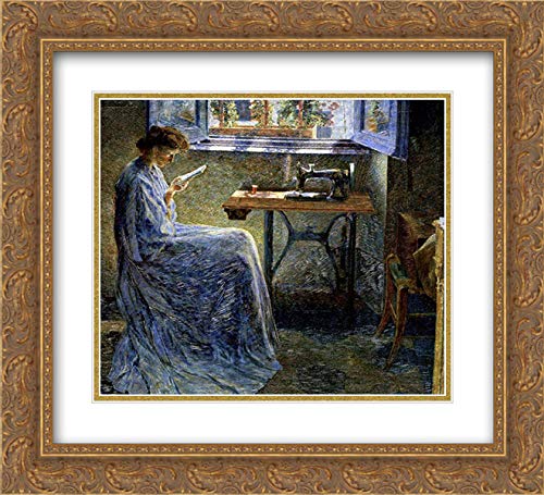 Umberto Boccioni 30x28 Gold Ornate Framed Museum Art Print - The Romance of One Seamstress - Double Matted Wall Decor for Living Room, Bedroom & Office