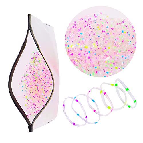 1000pcs Colorful Clear Elastic Hair Bands - Non-Slip Soft Ponytail Holders for Women & Girls | Disposable Hair Ties for Daily Use, Workout, School & Hair Styling Accessories