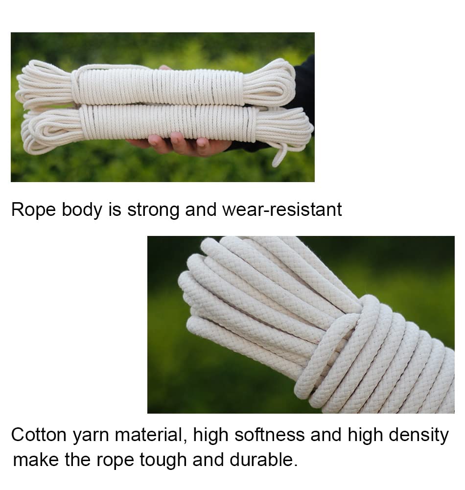 100% Natural Cotton Rope - 40m Twisted Macrame Cord for DIY Crafts, Hammocks, Home Decor, Gardening & Camping | Durable & Eco-Friendly Brown Rope for Handmade Projects, Outdoor Activities & Boho Decor