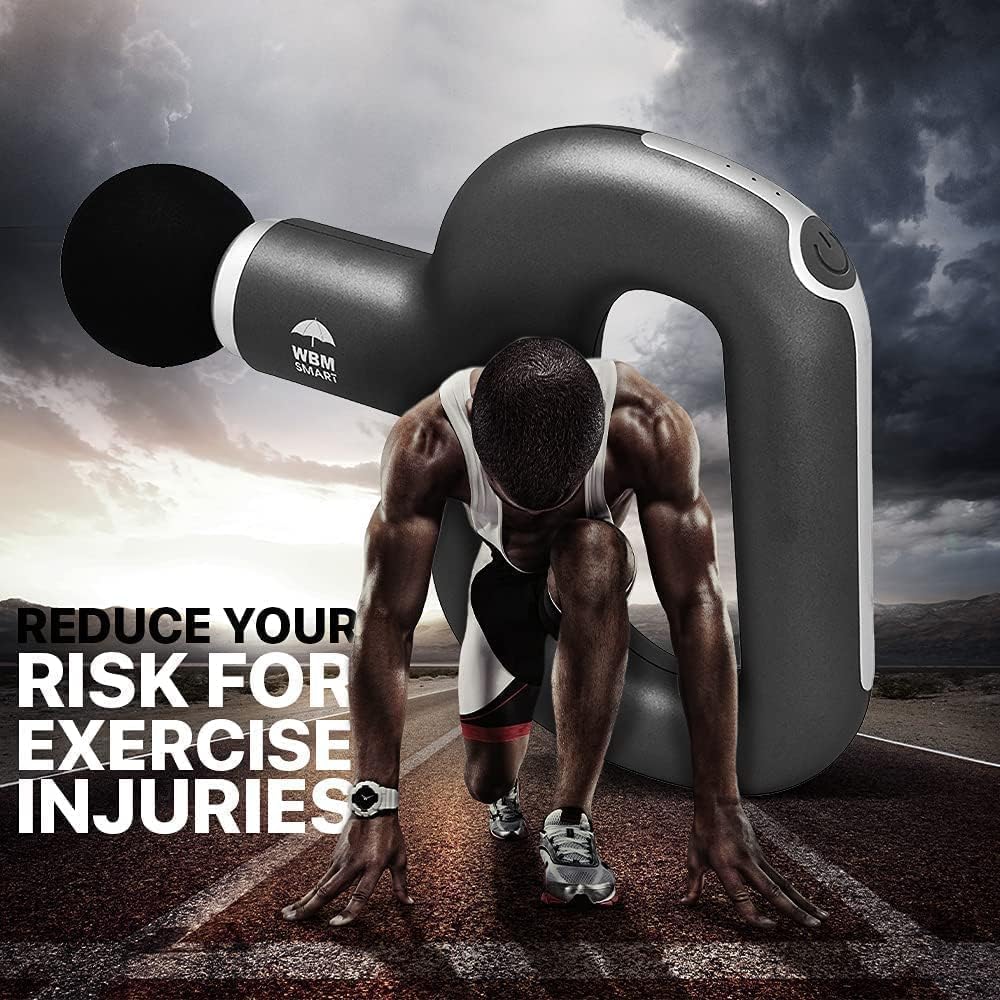 Deep Tissue Massage Gun for Muscle Recovery - Percussion Massager with 3 Speed Modes & 6 Interchangeable Heads - Perfect for Athletes, Gym Workouts & Post-Exercise Pain Relief