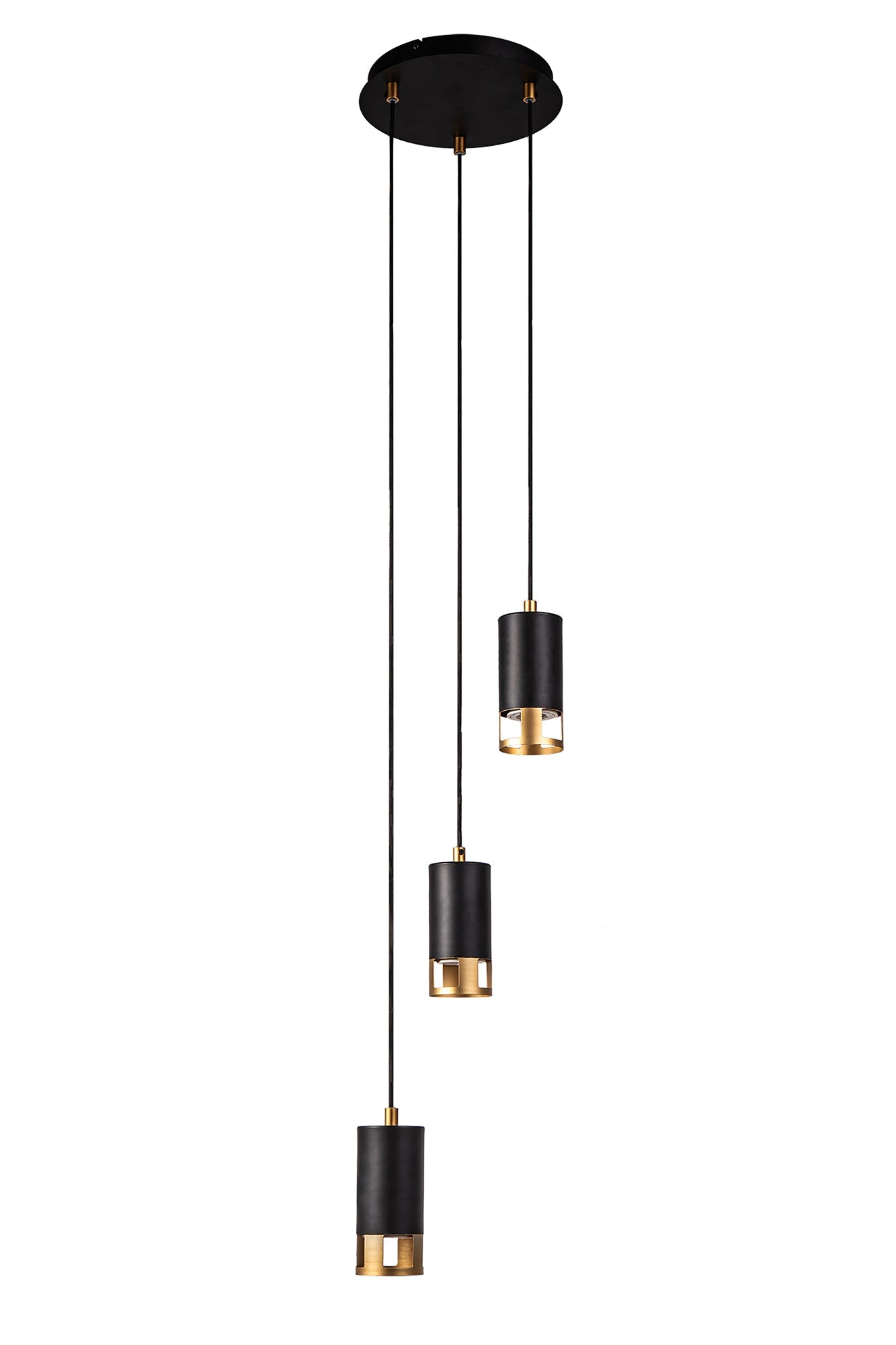 Almera 3L/5L Round Cluster Ceiling Light Fixture with GU10 Socket in Black & Gold Finish - Perfect for Living Room, Bedroom, and Dining Room Lighting