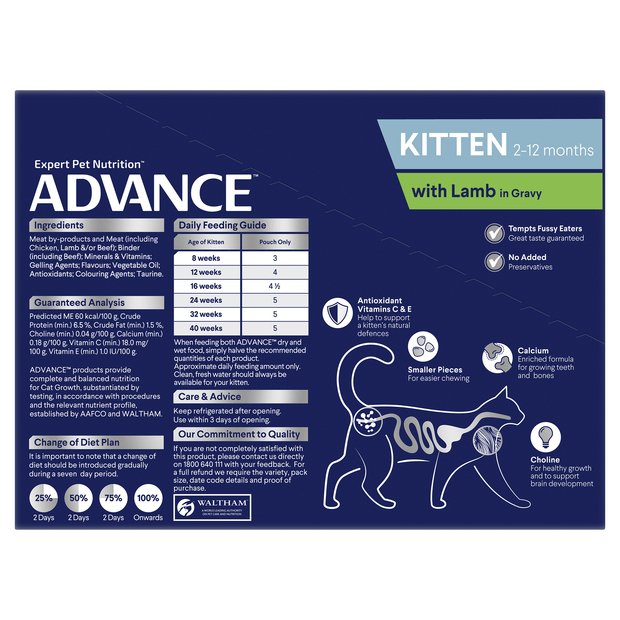 Premium Kitten Lamb in Gravy Wet Cat Food Pouches - 12 Pack (85g Each) | High Protein, Grain-Free Formula for Growing Kittens | Perfect for Weaning, Mealtime & Picky Eaters