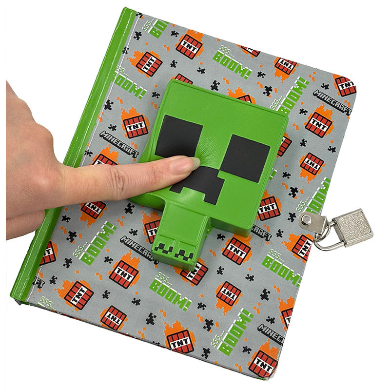 Minecraft Creeper Squishy Lock & Key Diary - Fun Stress Relief Toy for Kids & Teens, Perfect for School, Travel & Gaming Enthusiasts
