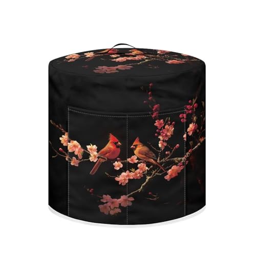 Cardinal Bird Cherry Floral Black