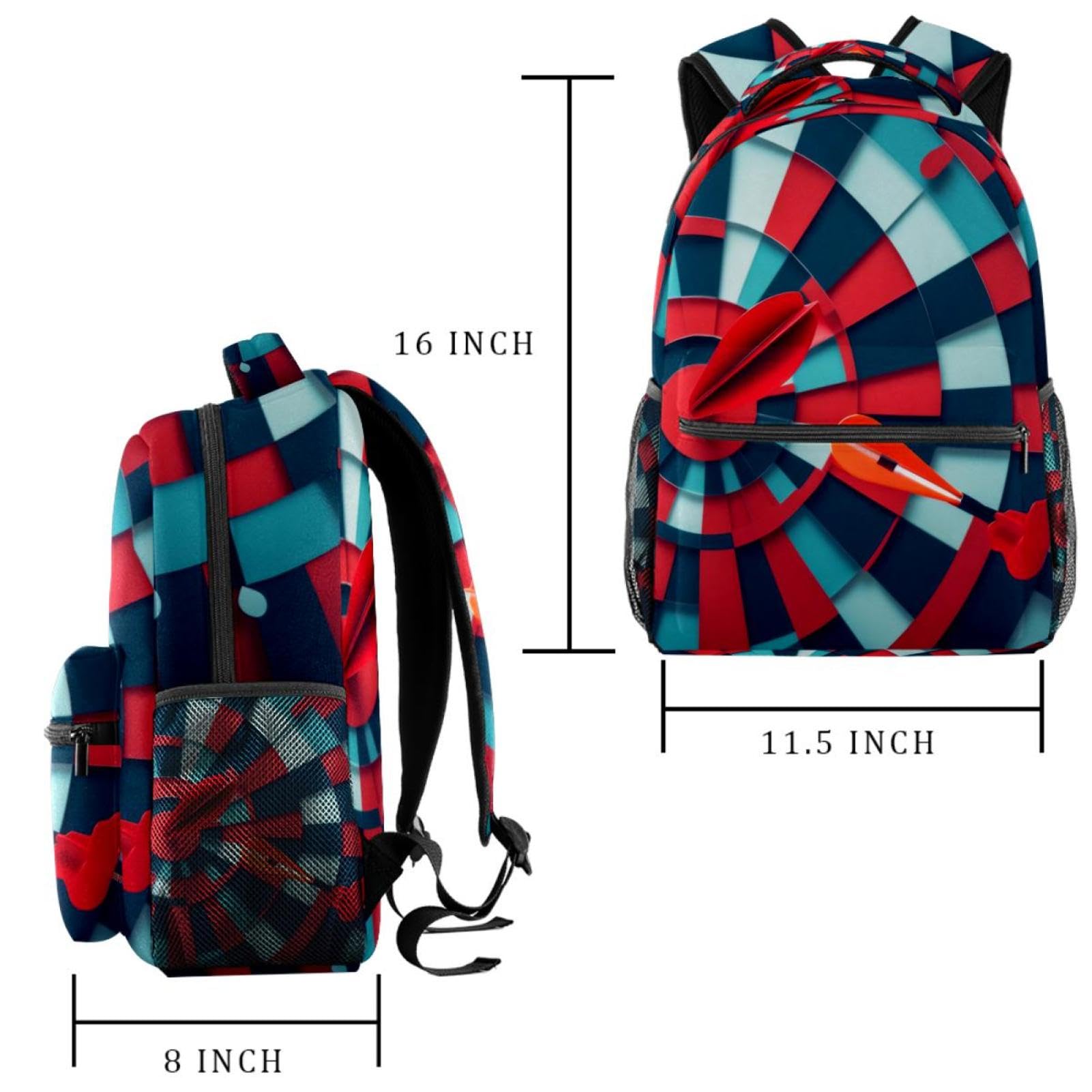 FVQL Kids Backpack for Boys & Girls - Lightweight Durable School Backpack with Abstract Dartboard Design - Perfect for School, Travel & Daily Use