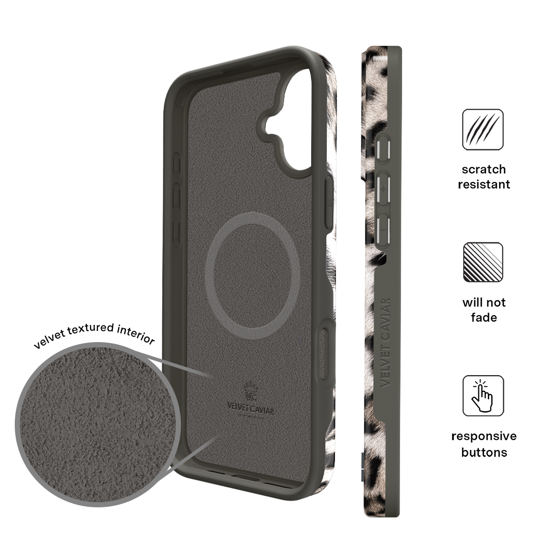 Arctic Leopard Print Shockproof iPhone Case - Slim Protective Cover for iPhone 12/13/14 Pro Max - Perfect for Outdoor Adventures & Daily Use