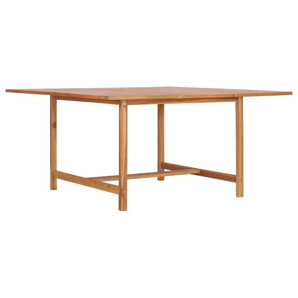 vidaXL Solid Teak Wood Patio Dining Table with Umbrella Hole - Outdoor Garden Furniture for Front Porch, Deck, Lawn, Backyard & Balcony | Perfect for Al Fresco Dining and Outdoor Entertaining