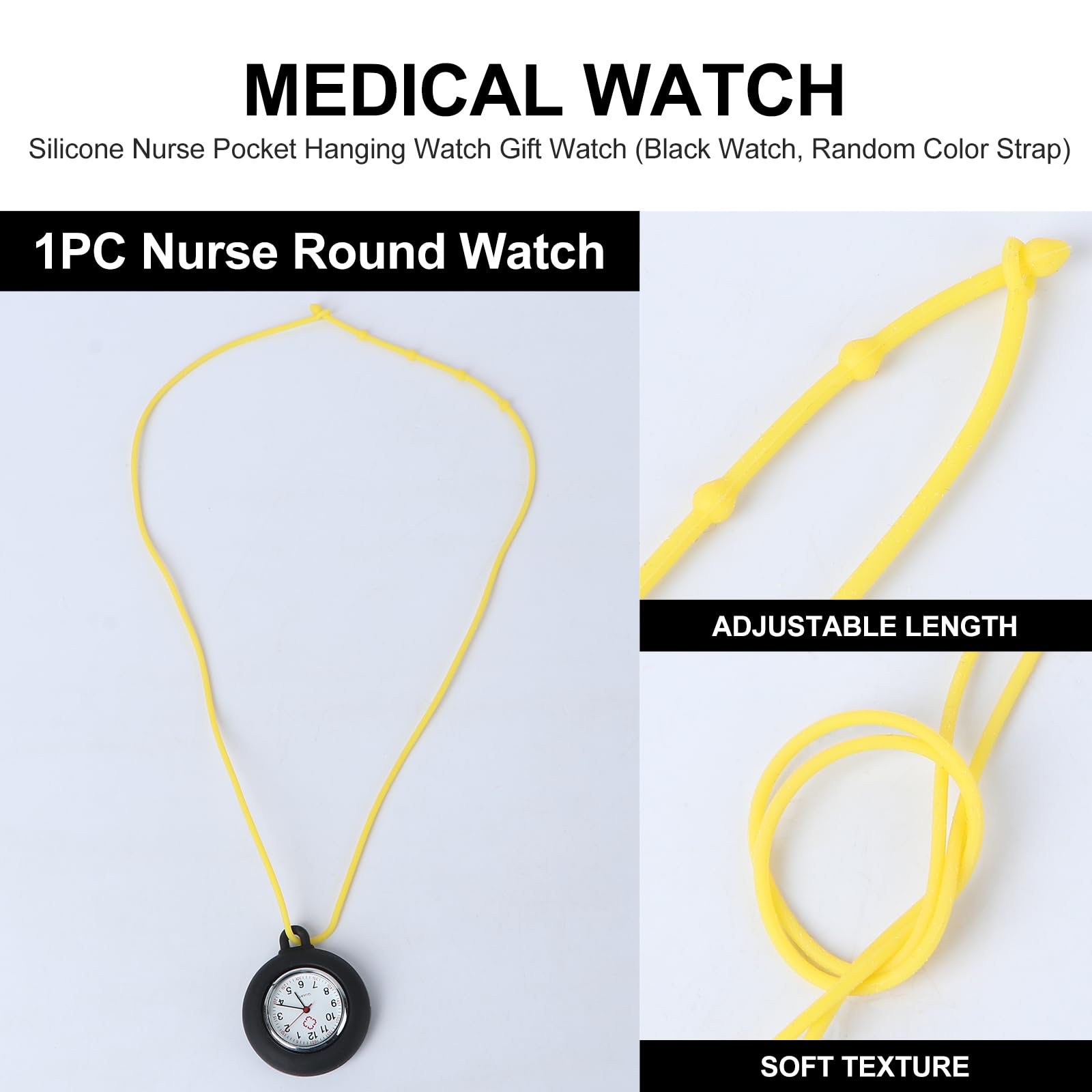 Nurse Pocket Watch - Quartz Fob Watch with Silicone Case & Adjustable Lanyard for Medical Professionals