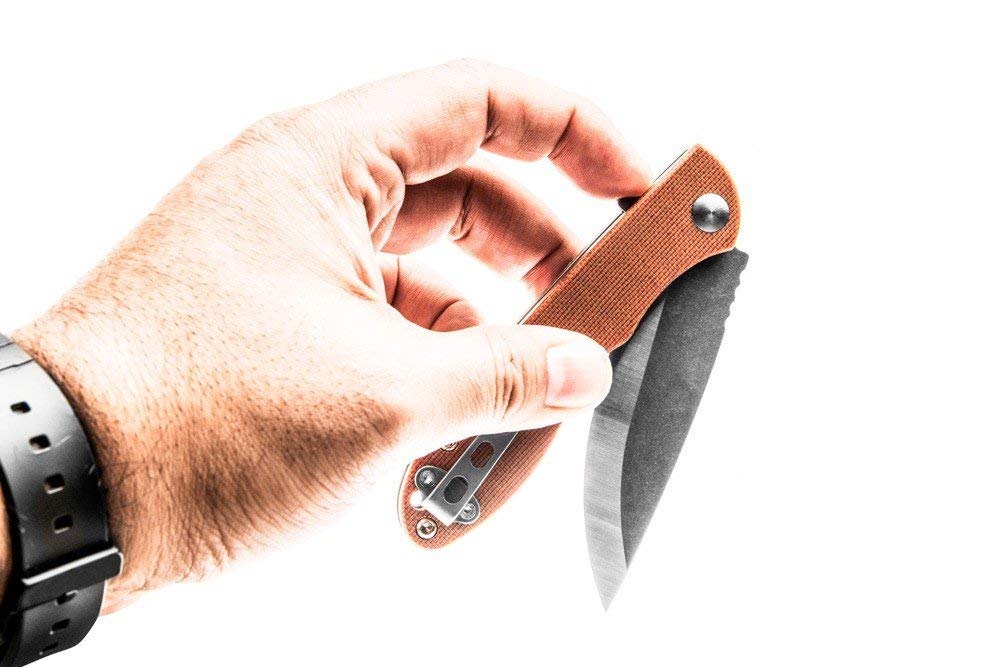 TOPS Mini Scandi Linerlock Folding Knife - High Carbon Steel Blade, Ergonomic Handle for Outdoor Camping, Hunting, and Everyday Carry (EDC)