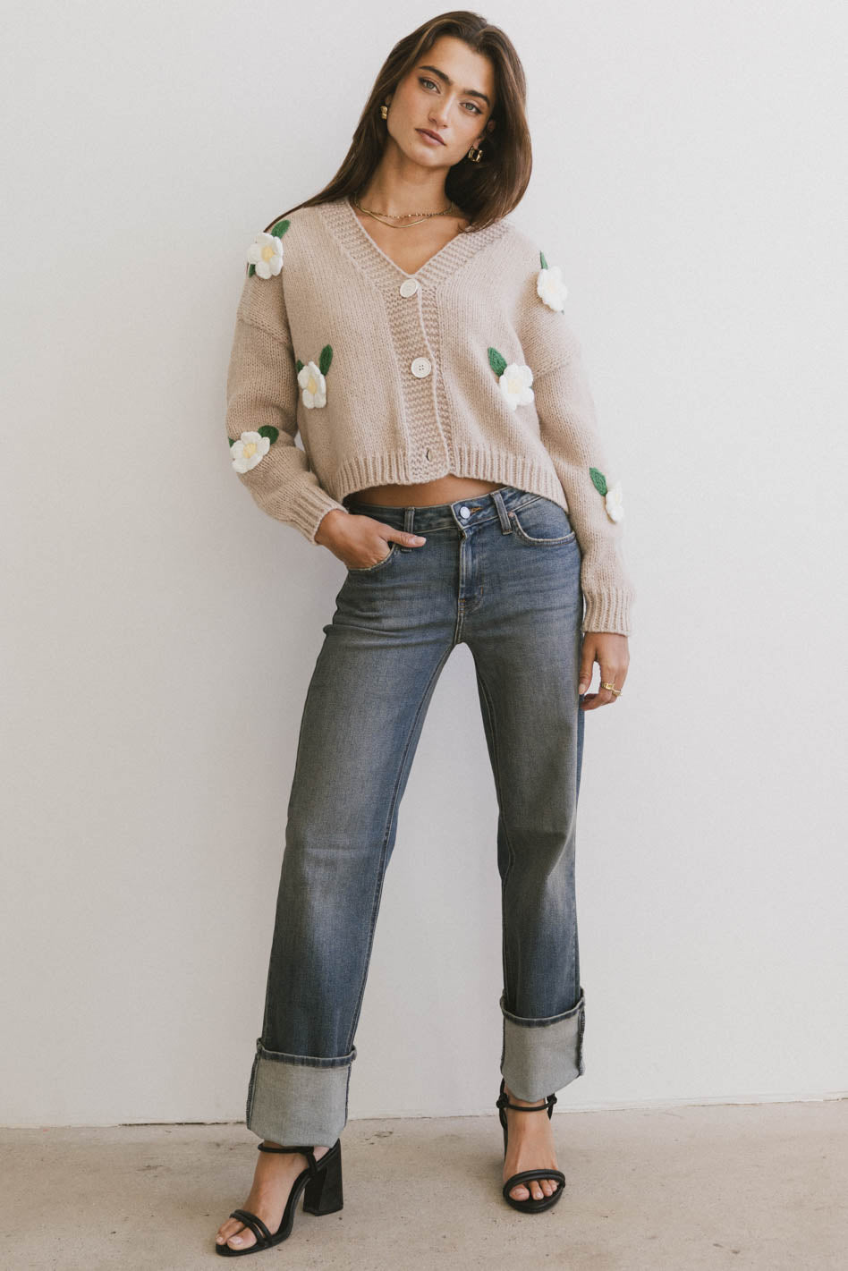 Annai Floral Cardigan for Women - Lightweight Knit Open Front Sweater - Perfect for Spring & Summer - Office, Casual, Date Night Outfits