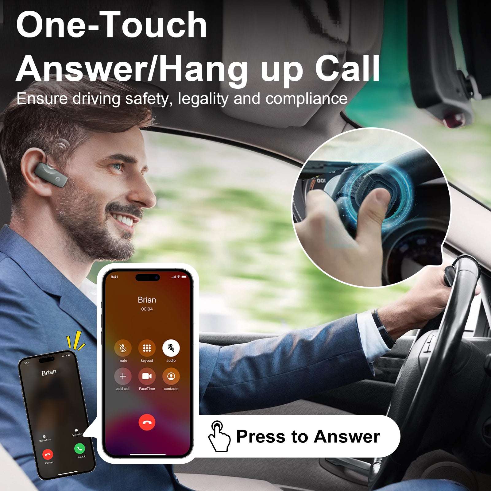 2 in 1 Wireless PTT Button for ODmaster APP - Dual Function (Microphone & Programmer) - Compatible with H3 Plus Radio & PoC Radios - Perfect for Two-Way Communication & Field Operations