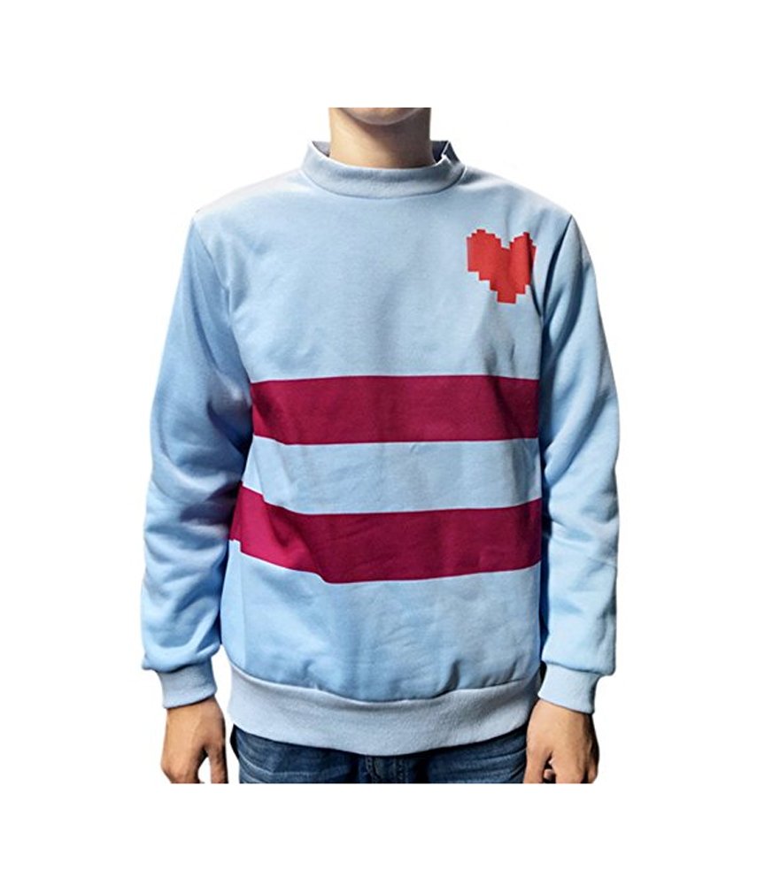 MaeFte Game Heart Blue Pullover Sweater - Anime Cosplay Top for Women | Casual Wear & Costume Party Outfit | Perfect for Conventions, Halloween & Themed Events